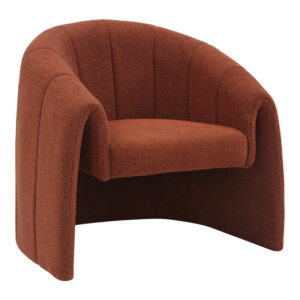 Πολυθρόνα Fassy haroma μπουκλέ ύφασμα σε κεραμιδί απόχρωση 80x66x80εκ