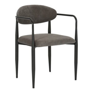 Πολυθρόνα Kalone haroma ύφασμα σε ανθρακί απόχρωση 56x55x78εκ