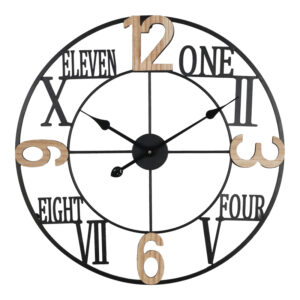 Ρολόι τοίχου Beauco haroma μέταλλο σε μαύρη απόχρωση 60x3x60εκ