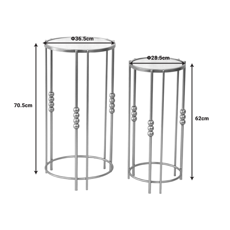 Βοηθητικά τραπεζάκια σετ 2τεμ Emiliane Inart χρυσό μέταλλο-γυαλί καθρέπτη Βοηθητικά τραπεζάκια σετ 2τεμ Emiliane Inart χρυσό μέταλλο-γυαλί καθρέπτη - Image 2