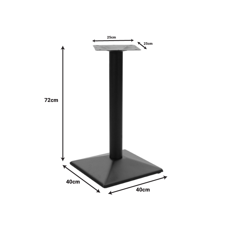 Βάση τραπεζιού Ova pakoworld μεταλλική σε μαύρη απόχρωση 40x40x72εκ Βάση τραπεζιού Ova pakoworld μεταλλική σε μαύρη απόχρωση 40x40x72εκ - Image 2