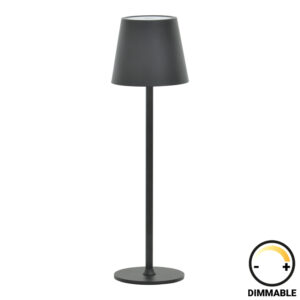 Επιτραπέζιο φωτιστικό αφής LED Brave Ι haroma επαναφορτιζόμενο σε μαύρη απόχρωση Φ11.5x37εκ