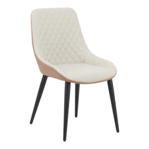 Καρέκλα Komme haroma μπεζ-καφέ pu με πόδι μαύρο μέταλλο 49x57x84εκ