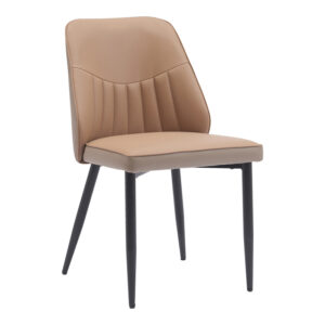 Καρέκλα Onyer haroma καφέ-γκρι pu με πόδι μαύρο μέταλλο 48x60x83εκ