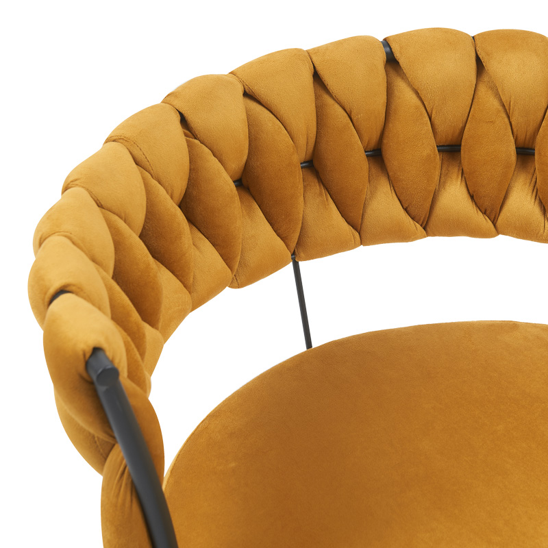 Πολυθρόνα Alkia pakoworld σε κίτρινο βελούδο με μαύρο πόδι μέταλλο 60x57x68εκ Πολυθρόνα Alkia pakoworld σε κίτρινο βελούδο με μαύρο πόδι μέταλλο 60x57x68εκ - Image 6