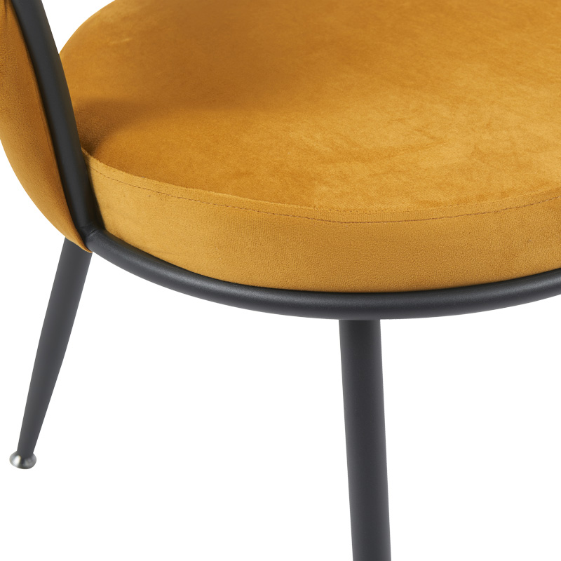 Πολυθρόνα Alkia pakoworld σε κίτρινο βελούδο με μαύρο πόδι μέταλλο 60x57x68εκ Πολυθρόνα Alkia pakoworld σε κίτρινο βελούδο με μαύρο πόδι μέταλλο 60x57x68εκ - Image 7