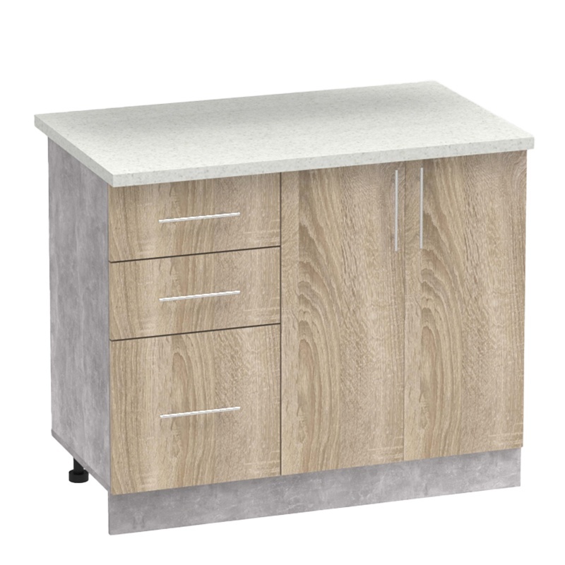 Σύνθεση κουζίνας Festa I pakoworld μελαμίνη σε sonoma απόχρωση και πάγκο σε ανοιχτό γκρι 100x60x85εκ Σύνθεση κουζίνας Festa I pakoworld μελαμίνη σε sonoma απόχρωση και πάγκο σε ανοιχτό γκρι 100x60x85εκ - Image 3