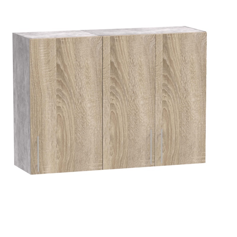 Σύνθεση κουζίνας Festa I pakoworld μελαμίνη σε sonoma απόχρωση και πάγκο σε ανοιχτό γκρι 100x60x85εκ Σύνθεση κουζίνας Festa I pakoworld μελαμίνη σε sonoma απόχρωση και πάγκο σε ανοιχτό γκρι 100x60x85εκ - Image 4