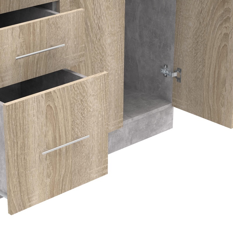 Σύνθεση κουζίνας Festa I pakoworld μελαμίνη σε sonoma απόχρωση και πάγκο σε ανοιχτό γκρι 100x60x85εκ Σύνθεση κουζίνας Festa I pakoworld μελαμίνη σε sonoma απόχρωση και πάγκο σε ανοιχτό γκρι 100x60x85εκ - Image 8