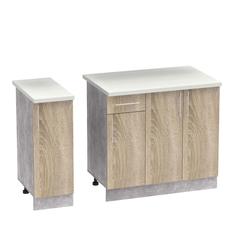 Σύνθεση κουζίνας Festa II pakoworld μελαμίνη σε sonoma απόχρωση και πάγκο σε ανοιχτό γκρι 120x60x85εκ Σύνθεση κουζίνας Festa II pakoworld μελαμίνη σε sonoma απόχρωση και πάγκο σε ανοιχτό γκρι 120x60x85εκ - Image 3