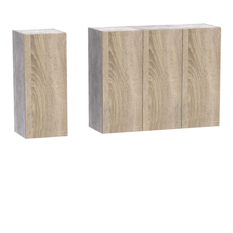 Σύνθεση κουζίνας Festa II pakoworld μελαμίνη σε sonoma απόχρωση και πάγκο σε ανοιχτό γκρι 120x60x85εκ Σύνθεση κουζίνας Festa II pakoworld μελαμίνη σε sonoma απόχρωση και πάγκο σε ανοιχτό γκρι 120x60x85εκ - Image 4