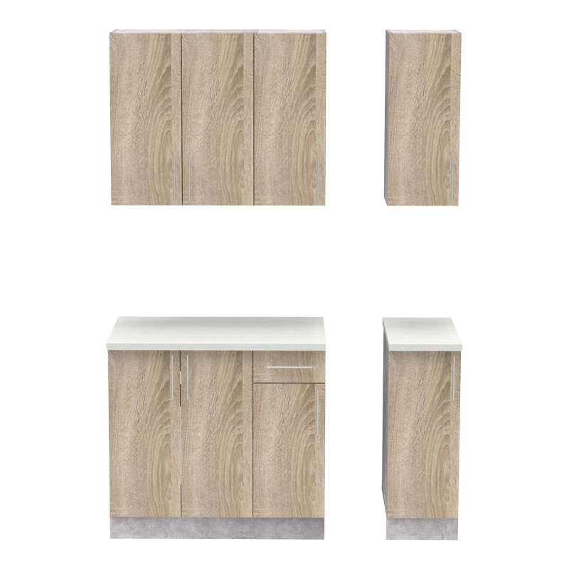 Σύνθεση κουζίνας Festa II pakoworld μελαμίνη σε sonoma απόχρωση και πάγκο σε ανοιχτό γκρι 120x60x85εκ Σύνθεση κουζίνας Festa II pakoworld μελαμίνη σε sonoma απόχρωση και πάγκο σε ανοιχτό γκρι 120x60x85εκ - Image 5