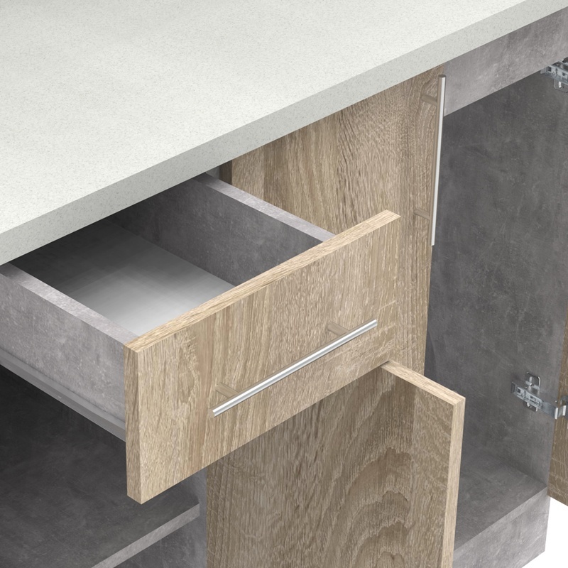 Σύνθεση κουζίνας Festa II pakoworld μελαμίνη σε sonoma απόχρωση και πάγκο σε ανοιχτό γκρι 120x60x85εκ Σύνθεση κουζίνας Festa II pakoworld μελαμίνη σε sonoma απόχρωση και πάγκο σε ανοιχτό γκρι 120x60x85εκ - Image 8