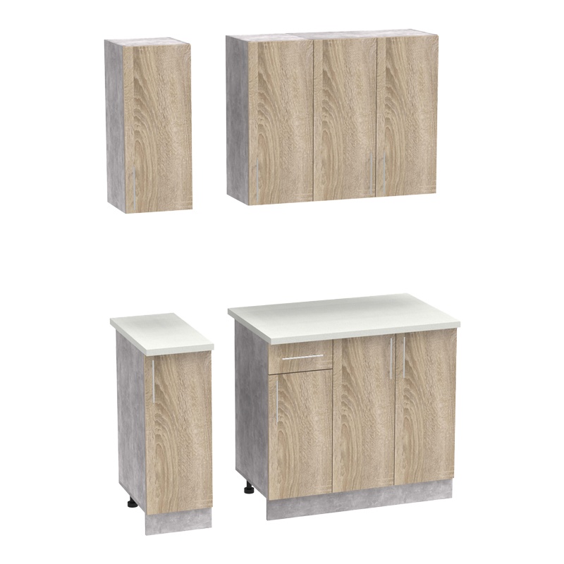 Σύνθεση κουζίνας Festa II pakoworld μελαμίνη σε sonoma απόχρωση και πάγκο σε ανοιχτό γκρι 120x60x85εκ Σύνθεση κουζίνας Festa II pakoworld μελαμίνη σε sonoma απόχρωση και πάγκο σε ανοιχτό γκρι 120x60x85εκ