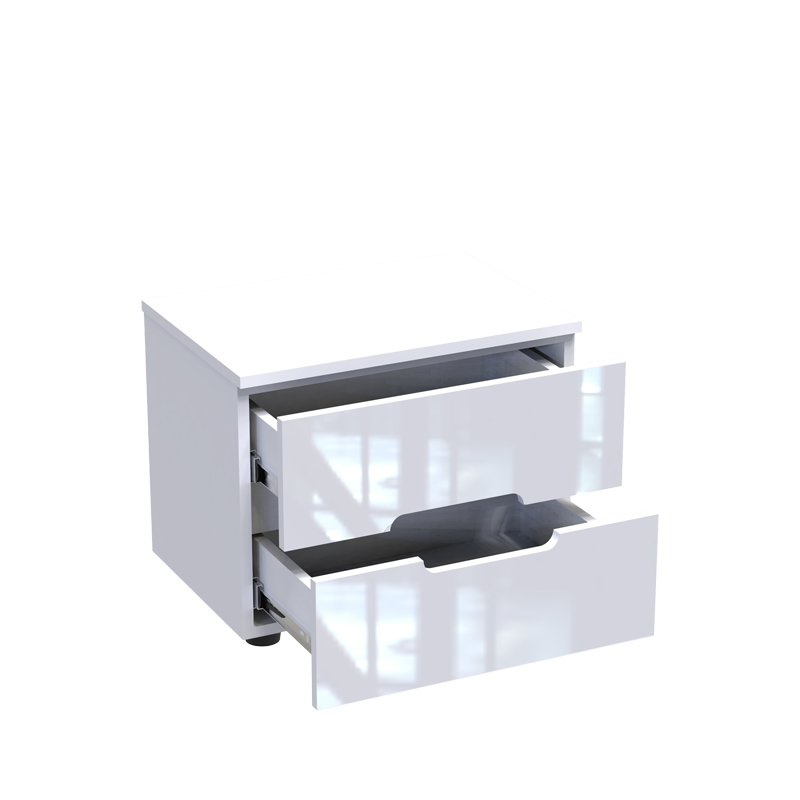 Κομοδίνο Afina pakoworld mdf σε λευκή glossy απόχρωση 50x35x41εκ Κομοδίνο Afina pakoworld mdf σε λευκή glossy απόχρωση 50x35x41εκ - Image 2