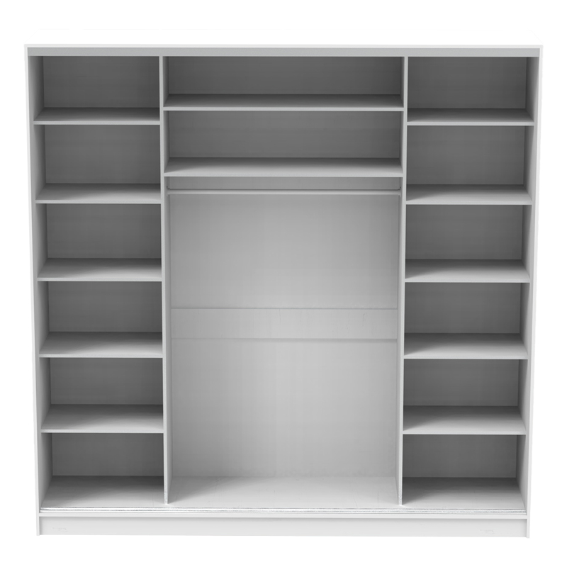 Ντουλάπα τριφυλλη συρόμενη με καθρέφτη Aparador I pakoworld σε λευκή απόχρωση 240x60x240εκ Ντουλάπα τριφυλλη συρόμενη με καθρέφτη Aparador I pakoworld σε λευκή απόχρωση 240x60x240εκ - Image 4