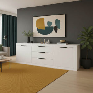 Μπουφές Doha haroma σε λευκή απόχρωση 210x45x80.5εκ