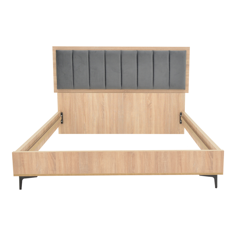 Κρεβάτι διπλό Monacol pakoworld σε φυσική με ανθρακί απόχρωση 160x200εκ Κρεβάτι διπλό Monacol pakoworld σε φυσική με ανθρακί απόχρωση 160x200εκ - Image 2