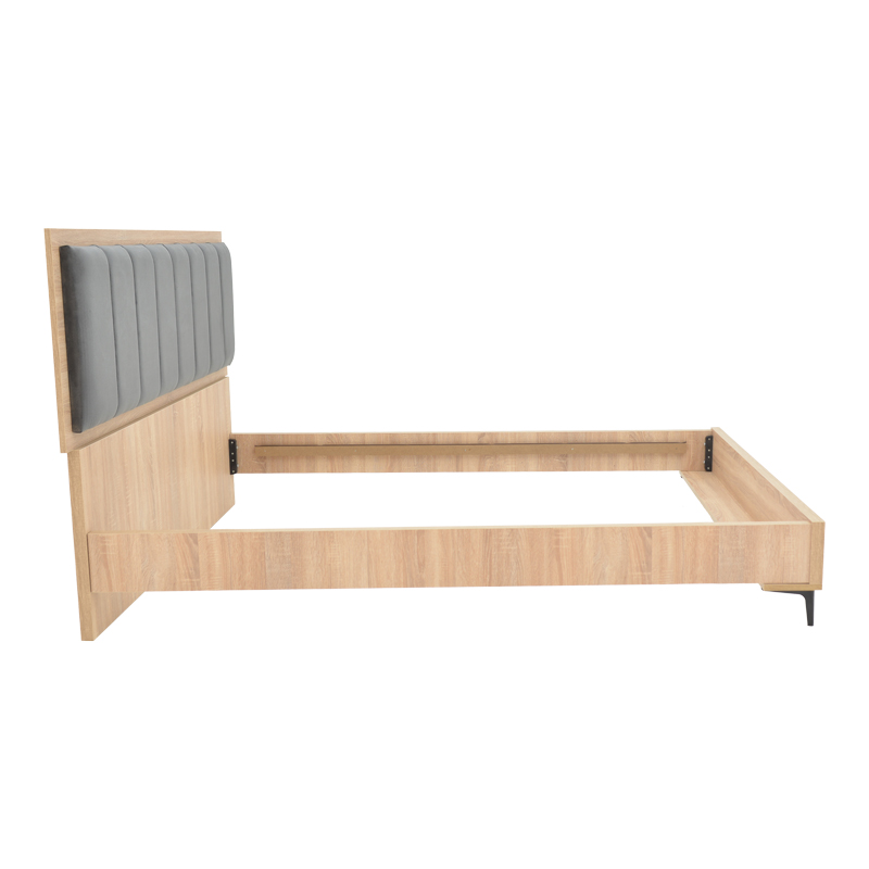 Κρεβάτι διπλό Monacol pakoworld σε φυσική με ανθρακί απόχρωση 160x200εκ Κρεβάτι διπλό Monacol pakoworld σε φυσική με ανθρακί απόχρωση 160x200εκ - Image 3