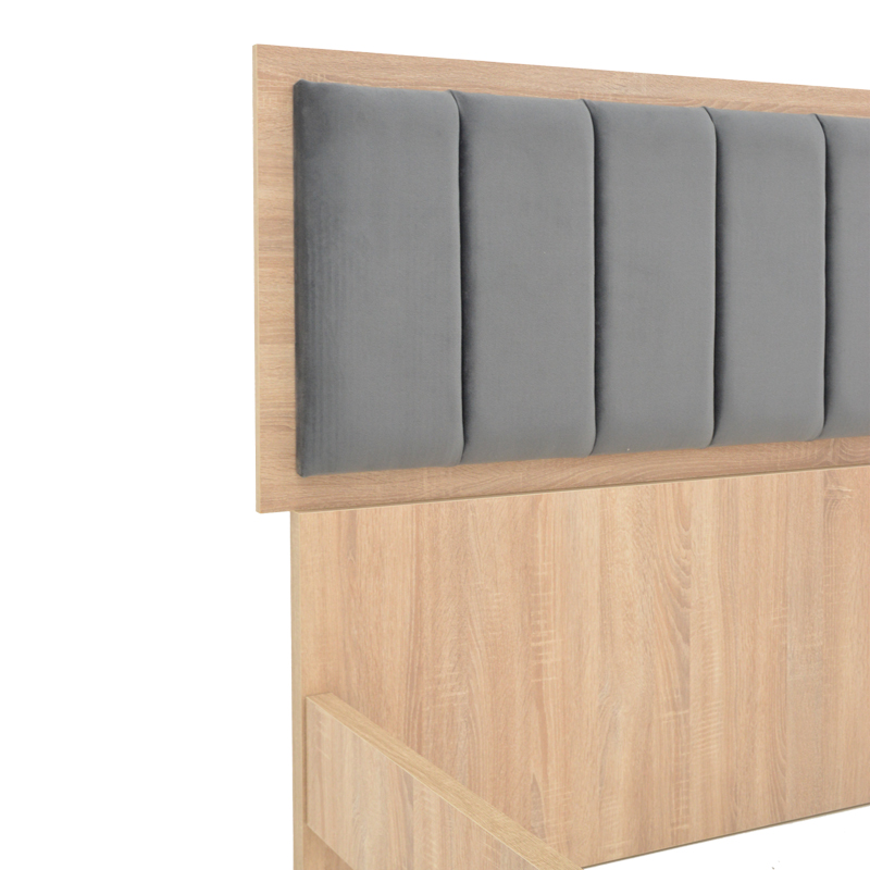 Κρεβάτι διπλό Monacol pakoworld σε φυσική με ανθρακί απόχρωση 160x200εκ Κρεβάτι διπλό Monacol pakoworld σε φυσική με ανθρακί απόχρωση 160x200εκ - Image 4