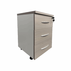 Συρταριέρα γραφείου τροχήλατη Armadi haroma σε sonoma-λευκή απόχρωση 40x40x55εκ