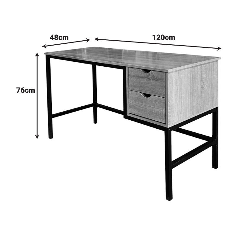 Γραφείο εργασίας Ramen pakoworld σε sonoma απόχρωση με μαύρα μεταλλικά πόδια 120x48x76εκ Γραφείο εργασίας Ramen pakoworld σε sonoma απόχρωση με μαύρα μεταλλικά πόδια 120x48x76εκ - Image 4