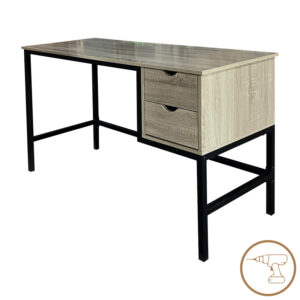 Γραφείο εργασίας Ramen haroma σε sonoma απόχρωση με μαύρα μεταλλικά πόδια 120x48x76εκ