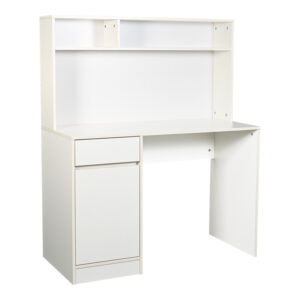 Γραφείο εργασίας Secreta haroma με ράφι σε λευκή απόχρωση 110x50x135εκ