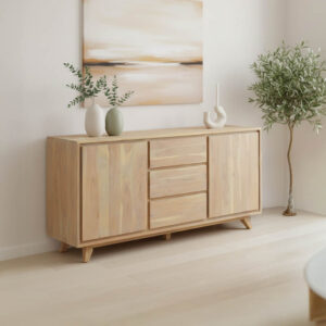 Μπουφές Emira haroma μασίφ ακακίας σε φυσική απόχρωση 160x40x80εκ