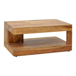 Τραπέζι Volino haroma μασιφ ξύλο sheesham σε καρυδί απόχρωση 90x60x40εκ