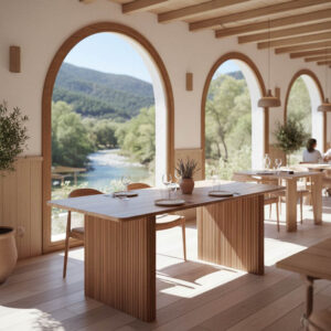 Τραπέζι Casi haroma μασίφ ξύλο ακακίας σε φυσική απόχρωση 200x100x76εκ