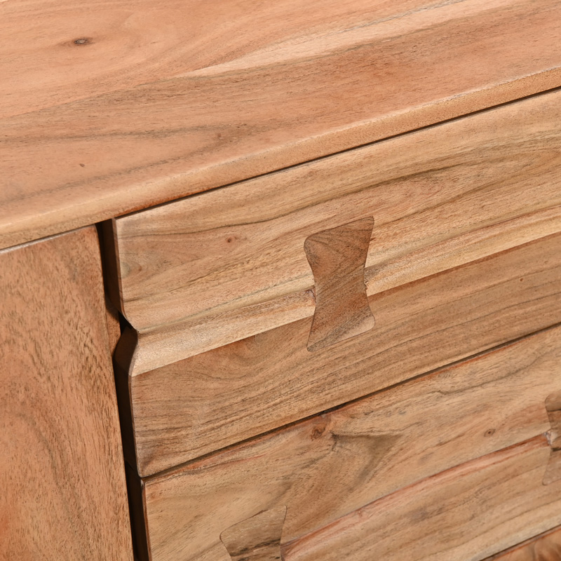 Μπουφές Leontina pakoworld μασίφ ξύλο ακακίας σε φυσική απόχρωση με πόδι μαύρο μέταλλο 150x45x86εκ Μπουφές Leontina pakoworld μασίφ ξύλο ακακίας σε φυσική απόχρωση με πόδι μαύρο μέταλλο 150x45x86εκ - Image 7