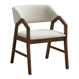 Πολυθρόνα Livia haroma rubberwood σε καρυδί-εκρού απόχρωση 47.5x54.5x78εκ