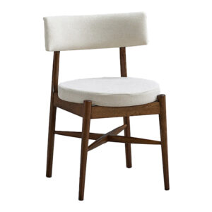 Καρέκλα Raudi haroma rubberwood σε καρυδί-εκρού απόχρωση 45.5x45.5x81εκ