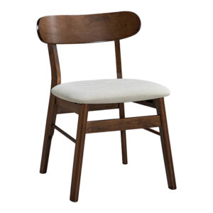 Καρέκλα Cairo haroma rubberwood σε καρυδί-εκρού απόχρωση 47x47x76εκ