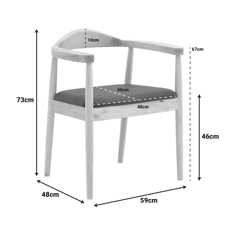Πολυθρόνα Joube pakoworld rubberwood σε φυσική απόχρωση με μαύρο pu μαξιλάρι 59x48x73εκ Πολυθρόνα Joube pakoworld rubberwood σε φυσική απόχρωση με μαύρο pu μαξιλάρι 59x48x73εκ - Image 2