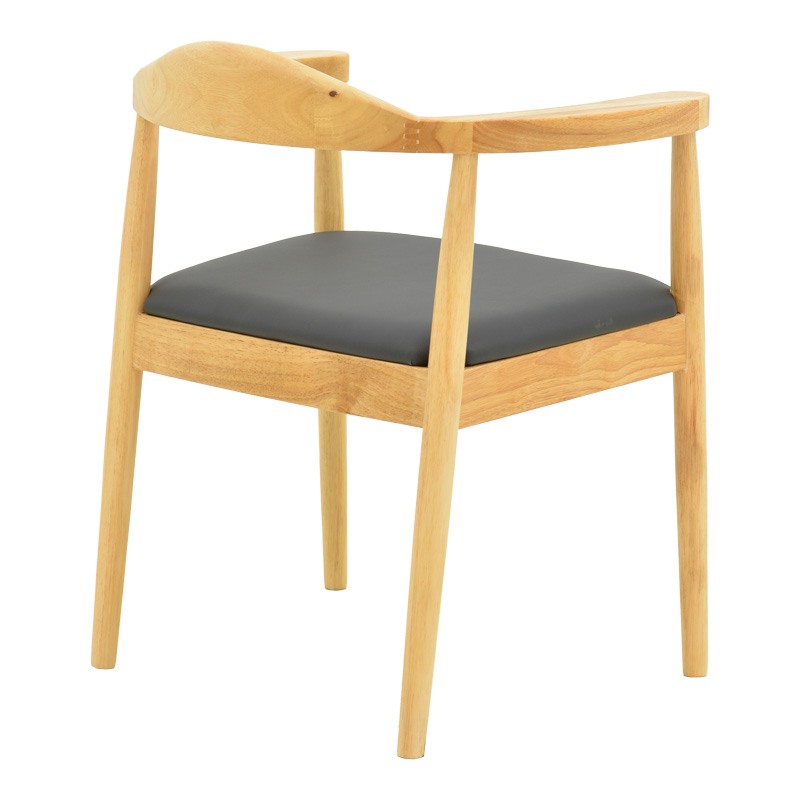 Πολυθρόνα Joube pakoworld rubberwood σε φυσική απόχρωση με μαύρο pu μαξιλάρι 59x48x73εκ Πολυθρόνα Joube pakoworld rubberwood σε φυσική απόχρωση με μαύρο pu μαξιλάρι 59x48x73εκ - Image 3