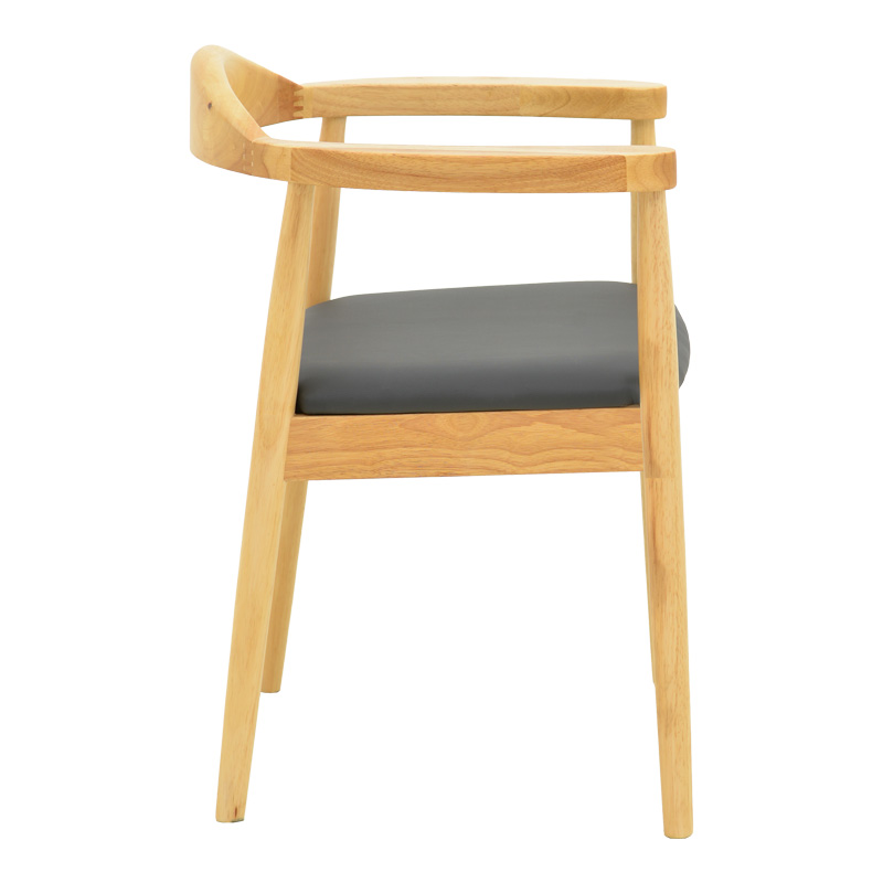 Πολυθρόνα Joube pakoworld rubberwood σε φυσική απόχρωση με μαύρο pu μαξιλάρι 59x48x73εκ Πολυθρόνα Joube pakoworld rubberwood σε φυσική απόχρωση με μαύρο pu μαξιλάρι 59x48x73εκ - Image 4