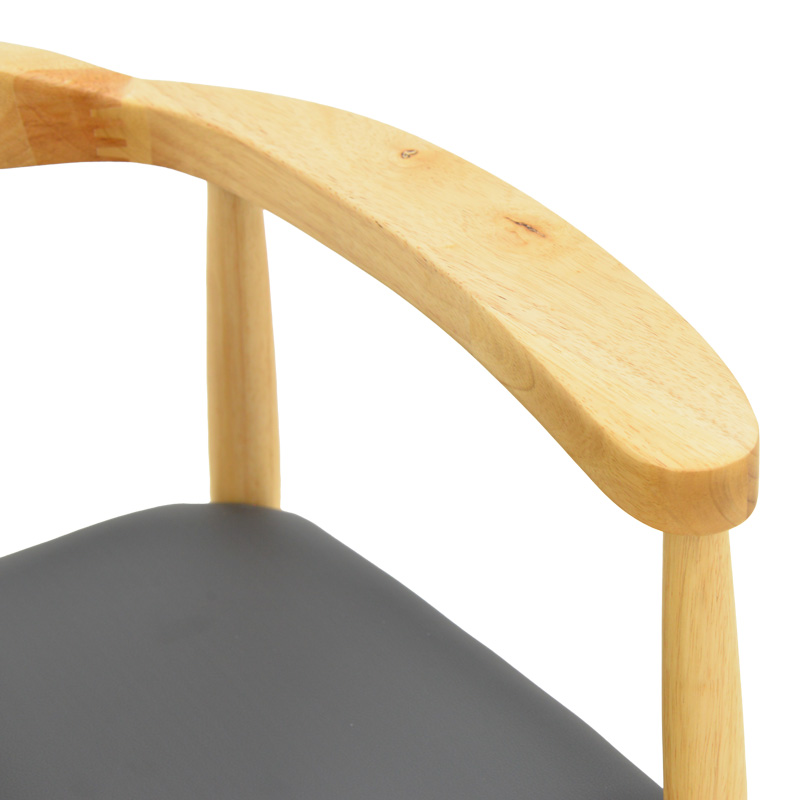 Πολυθρόνα Joube pakoworld rubberwood σε φυσική απόχρωση με μαύρο pu μαξιλάρι 59x48x73εκ Πολυθρόνα Joube pakoworld rubberwood σε φυσική απόχρωση με μαύρο pu μαξιλάρι 59x48x73εκ - Image 7