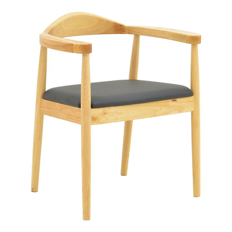 Πολυθρόνα Joube pakoworld rubberwood σε φυσική απόχρωση με μαύρο pu μαξιλάρι 59x48x73εκ Πολυθρόνα Joube pakoworld rubberwood σε φυσική απόχρωση με μαύρο pu μαξιλάρι 59x48x73εκ