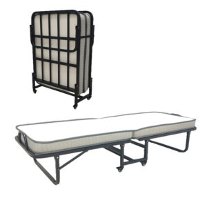 Ράντζο-κρεβάτι με στρώμα Kamu haroma σε μαύρη απόχρωση 75x190εκ