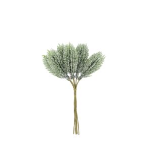 Beauty Home 6 κλαδιά έλατου πράσινα με ιριδίζον γκλίτερ 14.5 cm