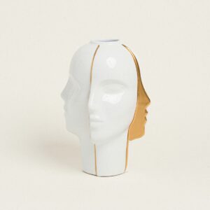 Beauty Home ΒΑΖΟ ΠΡΟΣΩΠΑ ΛΕΥΚΟ ΧΡΥΣΟ 30 cm