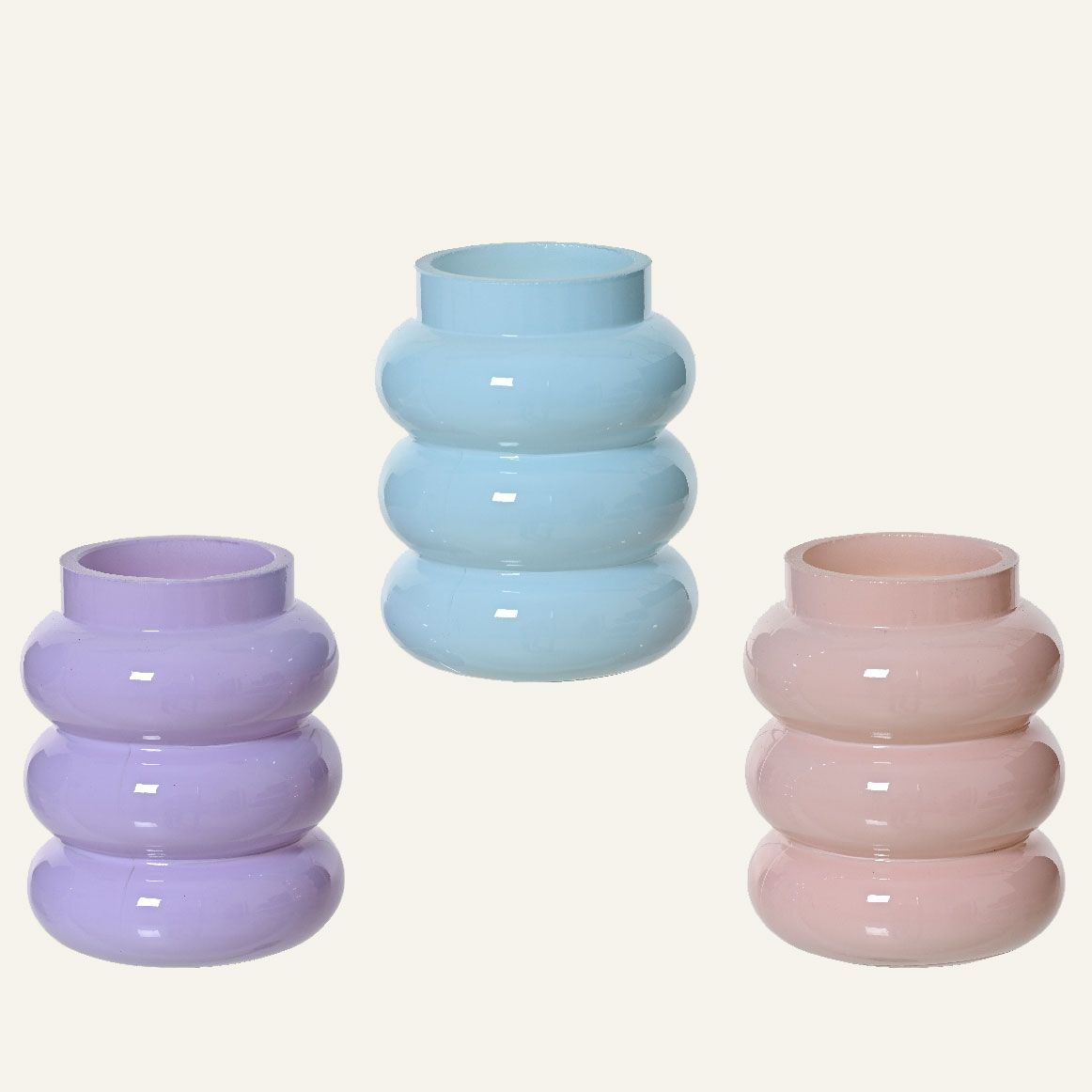 Beauty Home Βαζάκι Γυάλινο με Δαχτυλίους 7 x 8 cm Beauty Home Βαζάκι Γυάλινο με Δαχτυλίους 7 x 8 cm