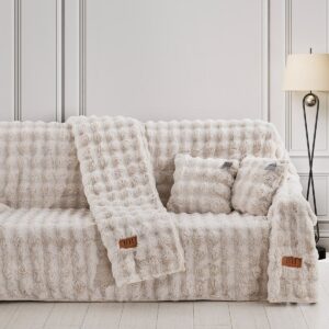 Beauty Home Γούνινο ριχτάρι Διθέσιο Art 8723 180x250 Εκρού