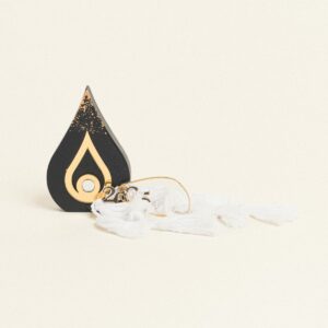 Beauty Home ΕΠΙΤΡΑΠΕΖΙΟ ΚΕΡΑΜΙΚΟ ΔΑΚΡΥ ΜΕ PLEXI GLASS MATI ΧΡΥΣΟ ΜΑΥΡΟ