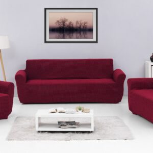 Beauty Home Ελαστικά καλύμματα καναπέ σετ 3τμχ Art 8600 Μπορντό