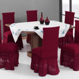 Beauty Home Ελαστικά καλύμματα καρέκλας σετ 6τμχ Art 8601 Μπορντό