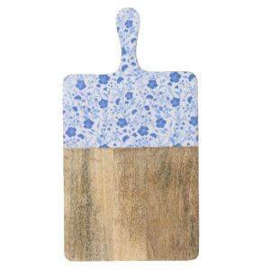 Beauty Home Επιφάνια Κοπής από Ξύλο Μάνγκο με Λουλούδια 46cm x 25cm