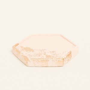 Beauty Home ΚΕΡΑΜΙΚΟ ΠΟΛΥΓΩΝΟ ΣΟΥΒΕΡ ΜΕ ΧΡΥΣΕΣ ΛΕΠΤΟΜΕΡΕΙΕΣ 9 x 10 X 1,2 cm ΣΟΜΟΝ / ΧΡΥΣΟ